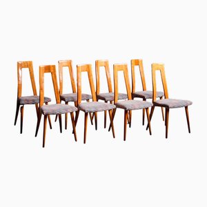 Sillas de comedor de cerezo atribuidas a Ernst-Martin Dettinger, años 60. Juego de 8