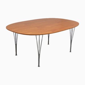 Walnut Super-Elliptical Table by Piet Hein & Bruno Mathsson for Fritz Hansen, 1960s