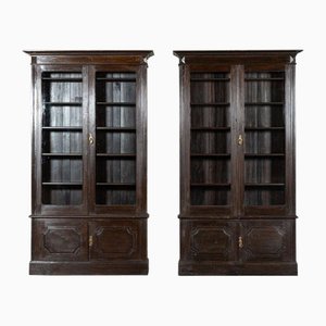 19th Century English Oak Glazed Bookcase, 1890s