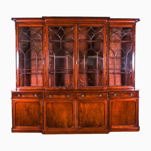 Großes Regency Bücherregal aus Mahagoni mit vier Türen, 19. Jh.