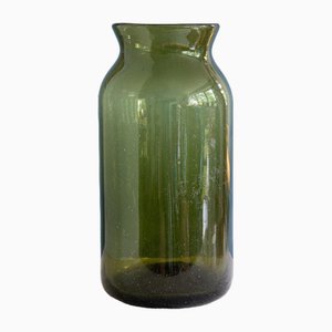 French Green Glass Pickling Jar Vase, 19th Century