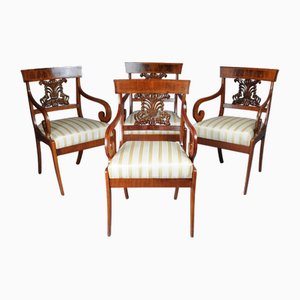 Biedermeier Armchairs in Mahogany, 1835, Set of 4