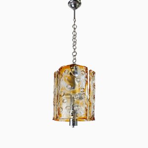Lampada da soffitto vintage in vetro di Murano di Toni Zuccheri per Mazzega, Italia, anni '70