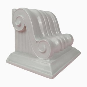 Post-Modern Ceramic Shelf in the shape of a Half Greek Ionic Capital, Italy, 1970s
