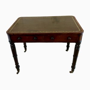 George III Mahogany Freestanding Leather Top Writing Desk, 1800s