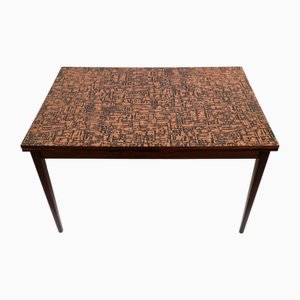 Brutalistischer Vintage Esstisch mit Kupferplatte Design