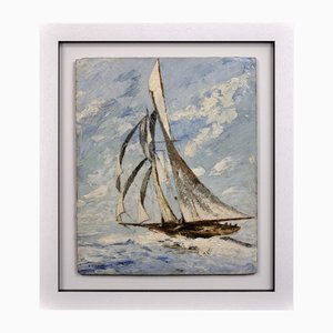 Elisabeth Bardon, Ocean Gypsy Sailing Yacht, Huile, Encadrée
