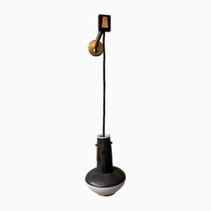 Mid-Century Glass and Wood Sconce, 1950s