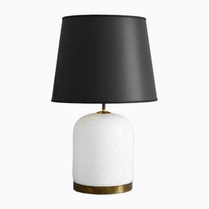 Table Lamp in Murano Glass with Brass by Tommaso Barbi, 1980s