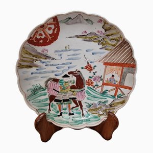 Japanese Porcelain Imari Plate with Samurai, 1890s