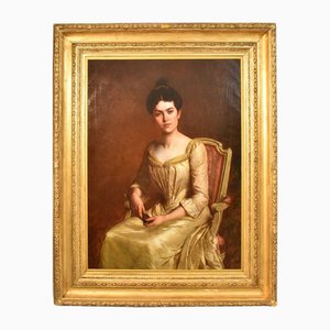Alphonse Dargent, Woman Portrait, 1800s, Oil on Canvas