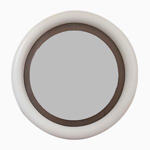 Round White Backlit Mirror, 1970s