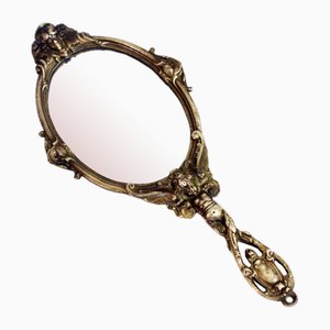 Espejo de mano de bronce, años 30