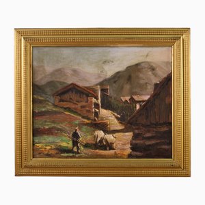 Bukolische Landschaft, 1950er, Öl auf Leinwand