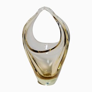 Bohemian Citrine Glass Bowl, 1965