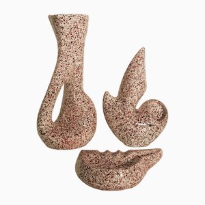 Vases and Ashtrays by Roberto Rigon, 1980s, Set of 3