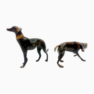 Whippets Figuren aus Bronze, 1960er, 2er Set