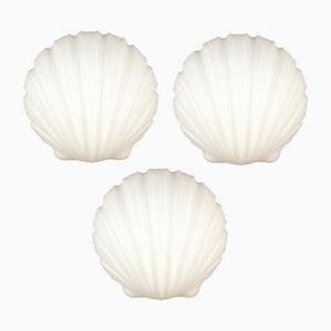 Minimalist Opaline Glass Shell-Shaped Wall Light from Limburg, Germany, 1970s
