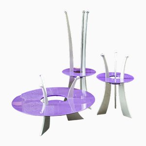 Three Orchid Coffee Tables by Massimo Morozzi for Archizoom, 1980s, Set of 3