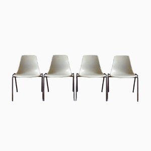 Chaises 224 Mid-Century en Fibre de Verre par Georg Leowald pour Wilkhahn, Set de 4