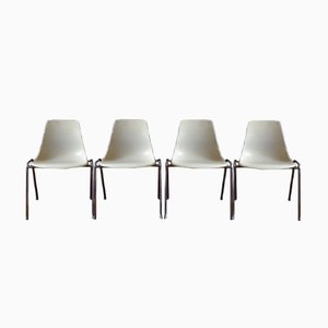 Mid-Century 224 Fiberglas Chairs by Georg Leowald for Wilkhahn, Set of 4