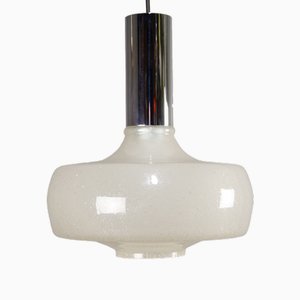 Vintage Ice Glass and Chrome Hanging Lamp by Karl Heinz Kinsky for Cosack, 1970s