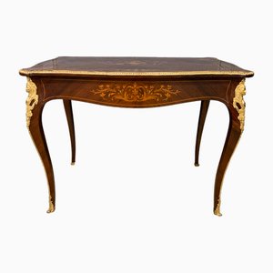 Palisander Tisch mit floralen Intarsien, 1880