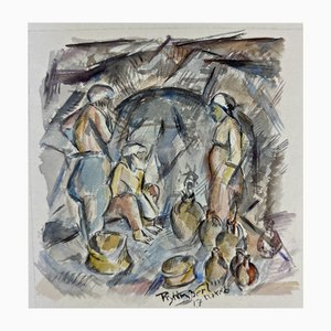 Heinrich Richter-Berlin Watercolor, November Group Expressionst, 1917, Paper