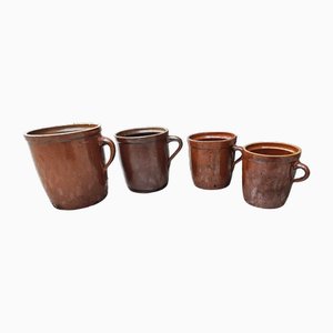Art Deco Clay Pots, Bochnia, 1920s, Set of 4