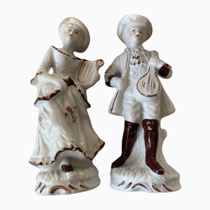 Statuette in ceramica, set di 2