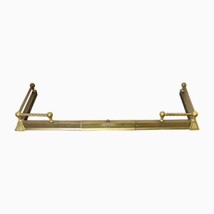 Victorian Extendable Barley Twist Brass Fender, 1890s