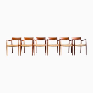 Mid-Century Danish Dining Chairs in Teak by Niels O. Møller for JL Mollers Møbelfabrik, 1950, Set of 6