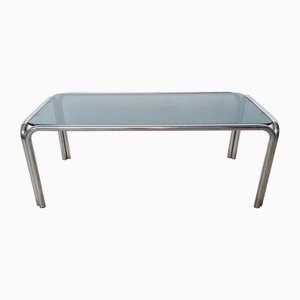 Vintage Glass Table with Chrome Tubular Frame from Soto, Spain, 1965