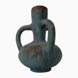 German Studio Ceramic Handle Vase by Lu & Gerd Grove, Lübeck, 1960s