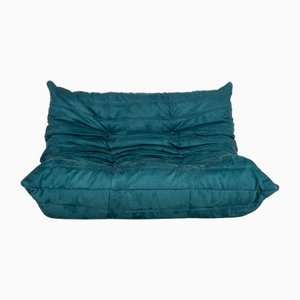 Divano a due posti Togo in tessuto blu di Michel Ducaroy per Ligne Roset