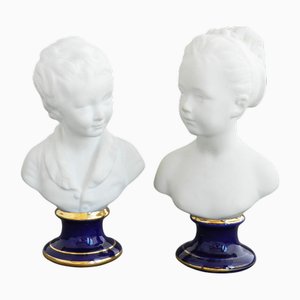 Limoges Busts Parian Ware, Set of 2