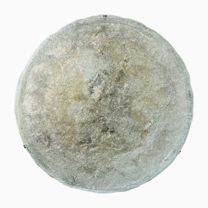 Plafonnier Rond en Verre Structuré de Hillebrand, 1970