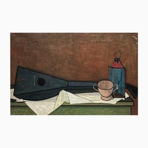 Georges Girard, Still Life with Mandolin, Oil on Canvas