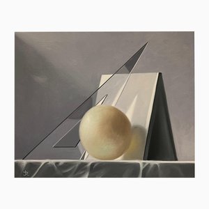 Jean Roll, Still Life with Square, Oil on Canvas