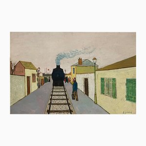 Georges Girard, Railway, 1960s, Huile sur Toile