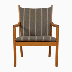 1788 Lounge Chair in Stripped Fabric by Hans Wegner