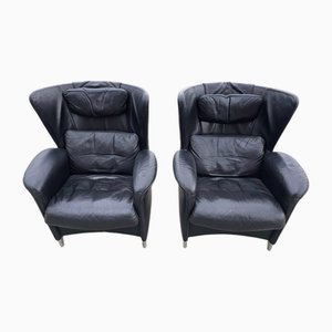 Sedie vintage nere di Franz-Josef Schulte per De Sede, anni '80, set di 2