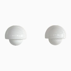 Italian Murano Swirl Glass Mushroom Wall Sconces from De Majo, 1970s, Set of 2