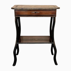 Late 19th Century Sewing Table in Wood Marquetry and Brass, France, 1890s