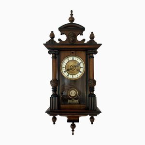 Horloge Murale Victorienne de Vienne en Noyer, 1870s