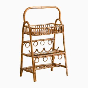 Mid-Century Flaschenregal aus Bambus Etagère, 1960er