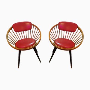 Set of Circle Chairs attributed to Yngve Ekström, 1980s