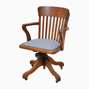 Chaise de Bureau Pivotante Début 20ème Siècle en Chêne, 1900