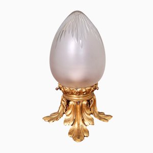 Deckenlampe aus Vergoldeter Bronze & Kristallglas, Frühes 20. Jahrhundert