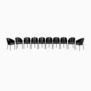 Sillas de comedor Costes vintage en negro de Philippe Starck para Driade, años 80. Juego de 10